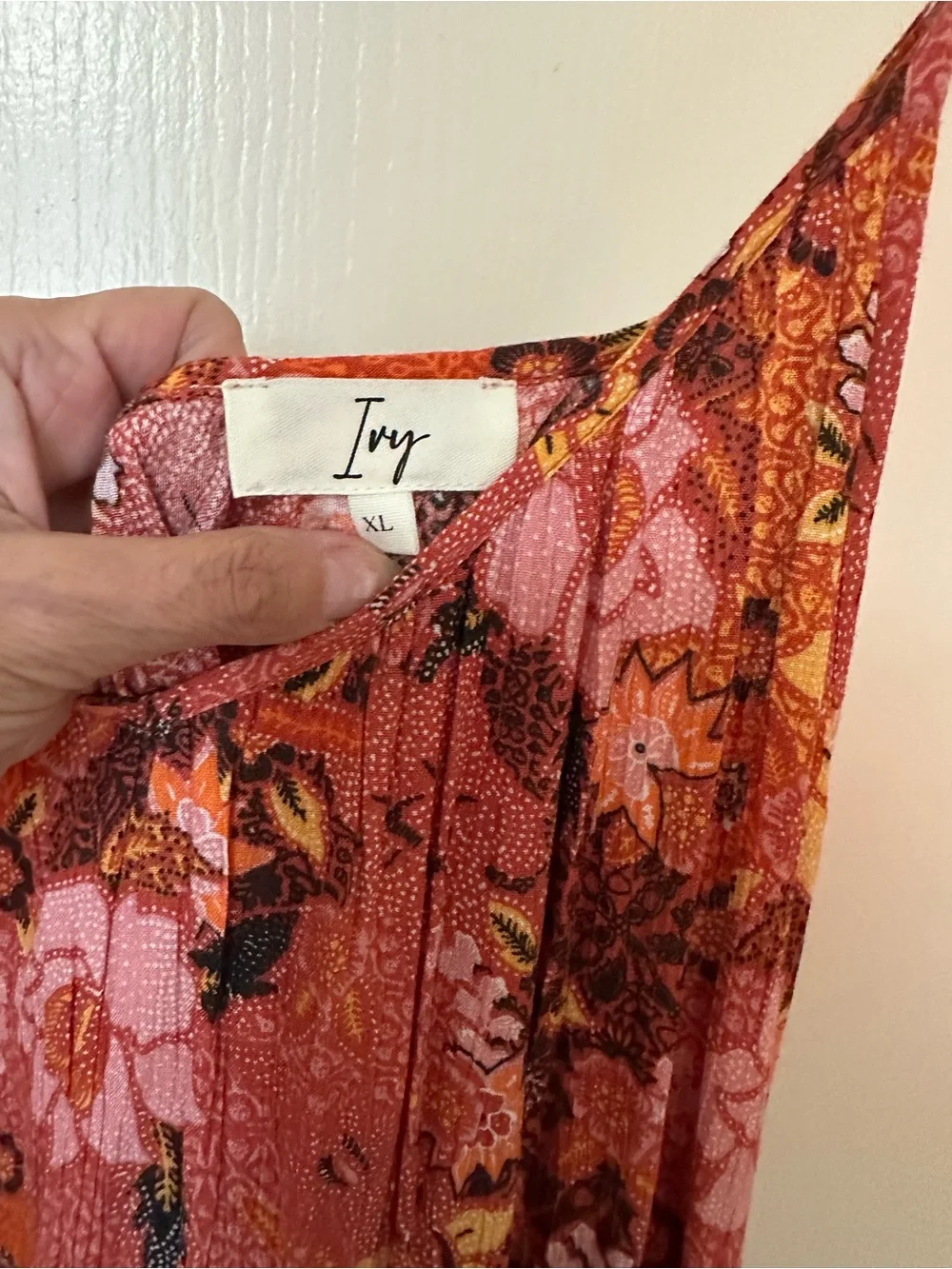 Floral Slip Midi Dress in Rust Pink - Picture 2 of 4